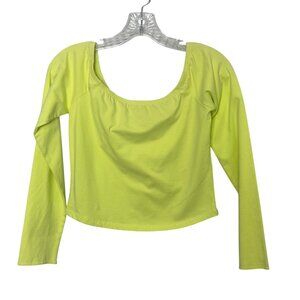BDG Urban Outfitters Alex Off The Shoulder Shirt Womens Large Lime Green New WOT